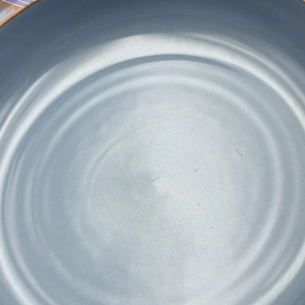 Vintage 1980s Noritake Blue Adobe Stoneware Serving Bowl 9.5